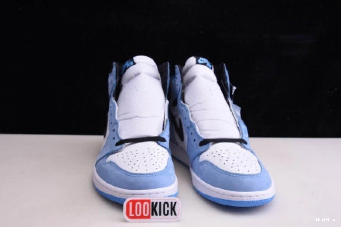 Rep TBkick BLUE 555088-134 AIR UNIVERSITY JORDAN 1 BLACK RETRO HIGH WHITE 0809
